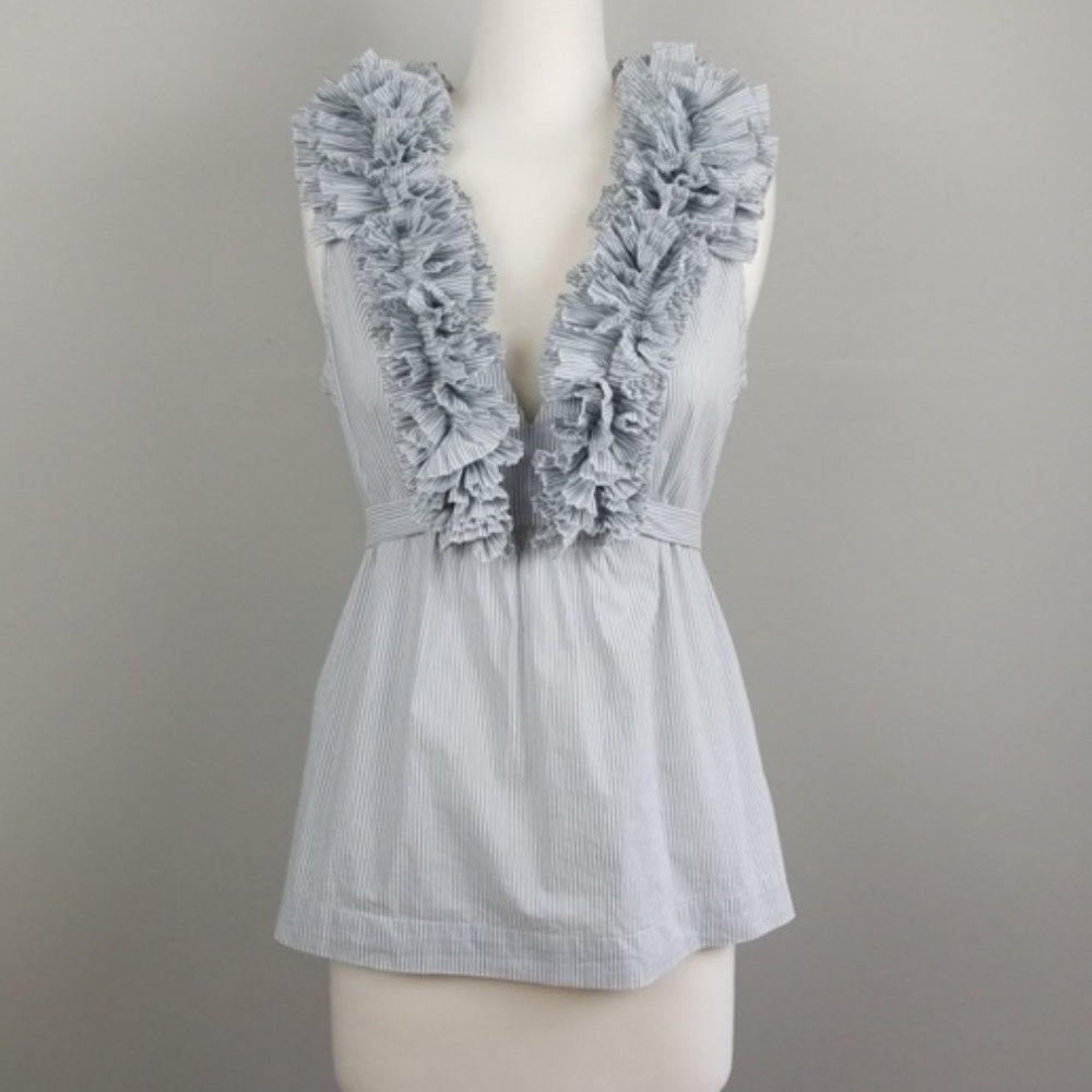 BCBG Max Azria Ruffle Sleeveless Top